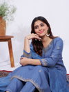 Blue Colour Rayon With Embroidery Work Kurti With Pant Dupatta Aaradhna 1167 Wholesale Online